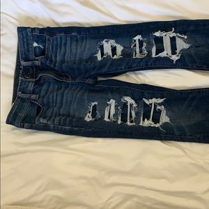 American eagle ripped jeans with built-in patches
